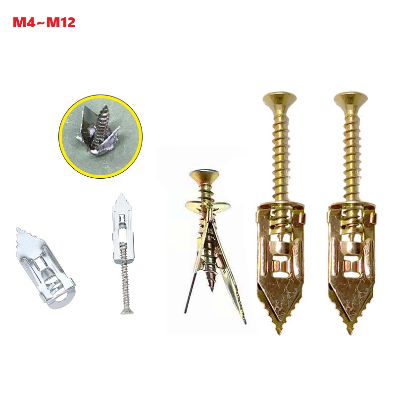 Drywall Anchor Screw - M4-M12 多目的セルフドリリングアンカーとネジ詰め合わせキット ファスナー工具 修理アクセサリー 安全かつ簡単な取り付け