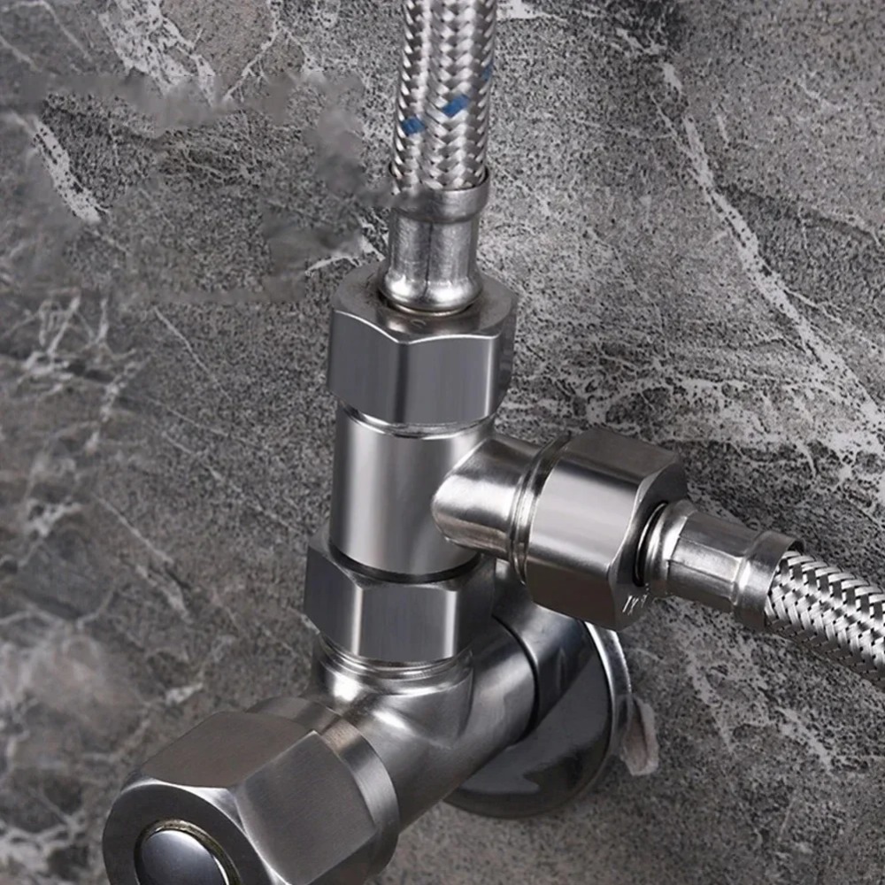 Toilet Flush Valve - G1/2 ステンレス鋼 T アダプターダイバーターバルブ 3 ウェイ継手ビデスプレーシャワーヘッドトイレシンク洗濯機コネクタ用