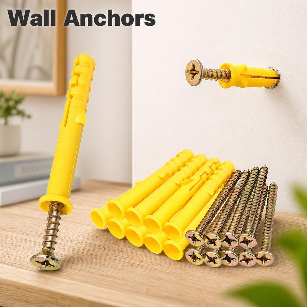 Drywall Anchor Screw - M6 M8 ドライウォールアンカーとネジ詰め合わせキット プラスチック製壁プラグ セルフドリリングファスナーセット 家の改修DIY用