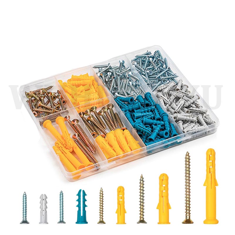 Drywall Anchor Screw - ドライウォールアンカーとネジ詰め合わせキット ドライウォール拡張アンカーとフィリップス平頭木ネジ