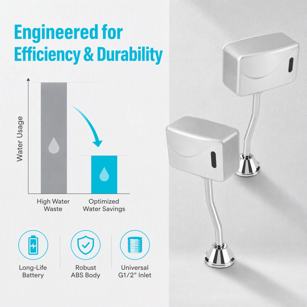 壁掛け式小便器フラッシュバルブ DC 6V 露出型デザイン  - Toilet Flush Valve のレビューと価格