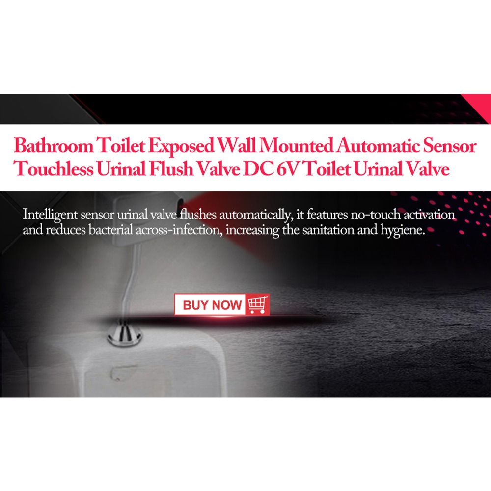 壁掛け式小便器フラッシュバルブ DC 6V 露出型デザイン  - Toilet Flush Valve のレビューと価格