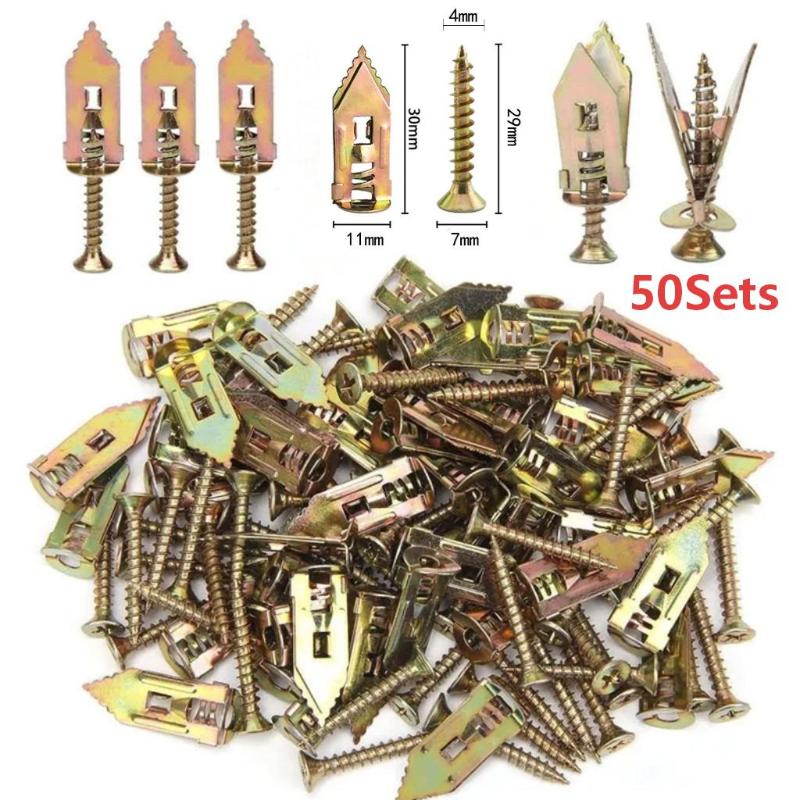 50個入りセルフタッピングドライウォールアンカーキット、中空 - Drywall Anchor Screw のレビューと価格
