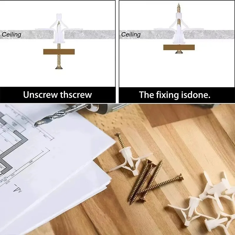 50個入り石膏ボード用ダボ、固定ネジ付き、セルフドリル式拡張 - Drywall Anchor Screw のレビューと価格