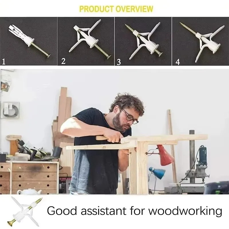50個入り石膏ボード用ダボ、固定ネジ付き、セルフドリル式拡張 - Drywall Anchor Screw のレビューと価格