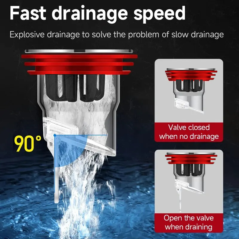 防臭床排水バルブ下水道コア逆流防止シャワープラグキッチンバス - Toilet Flush Valve のレビューと価格