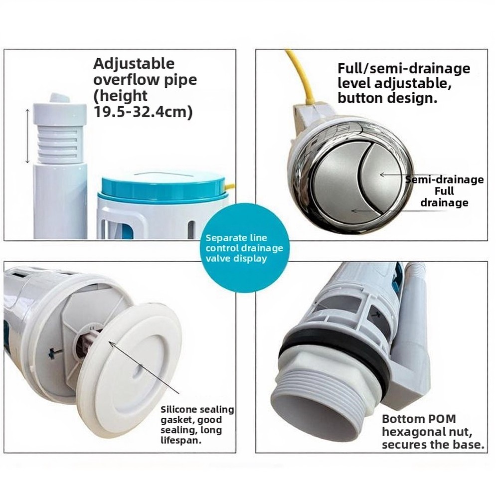 1 ピースデュアルフラッシュバルブケーブルトイレ水槽機構節水 - Toilet Flush Valve のレビューと価格