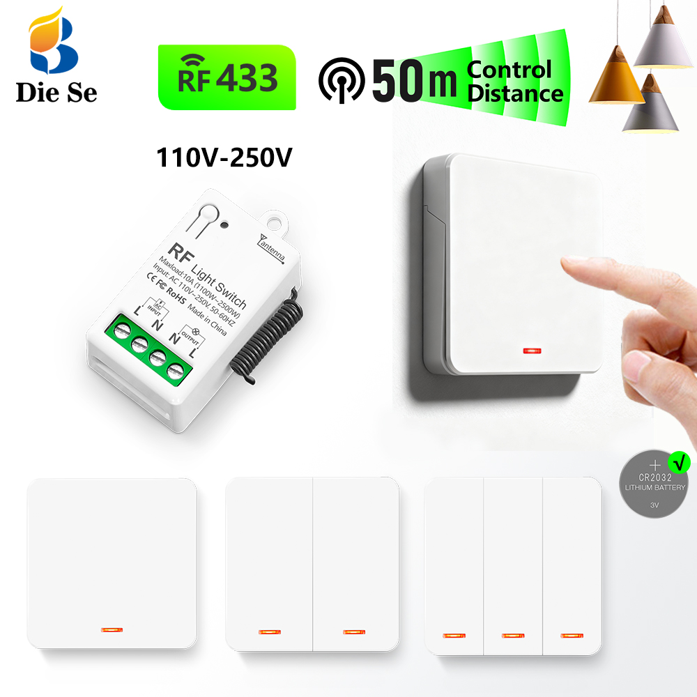 433MHz ワイヤレス AC ライトスイッチ 220V レ - Home Improvement Loan のレビューと価格
