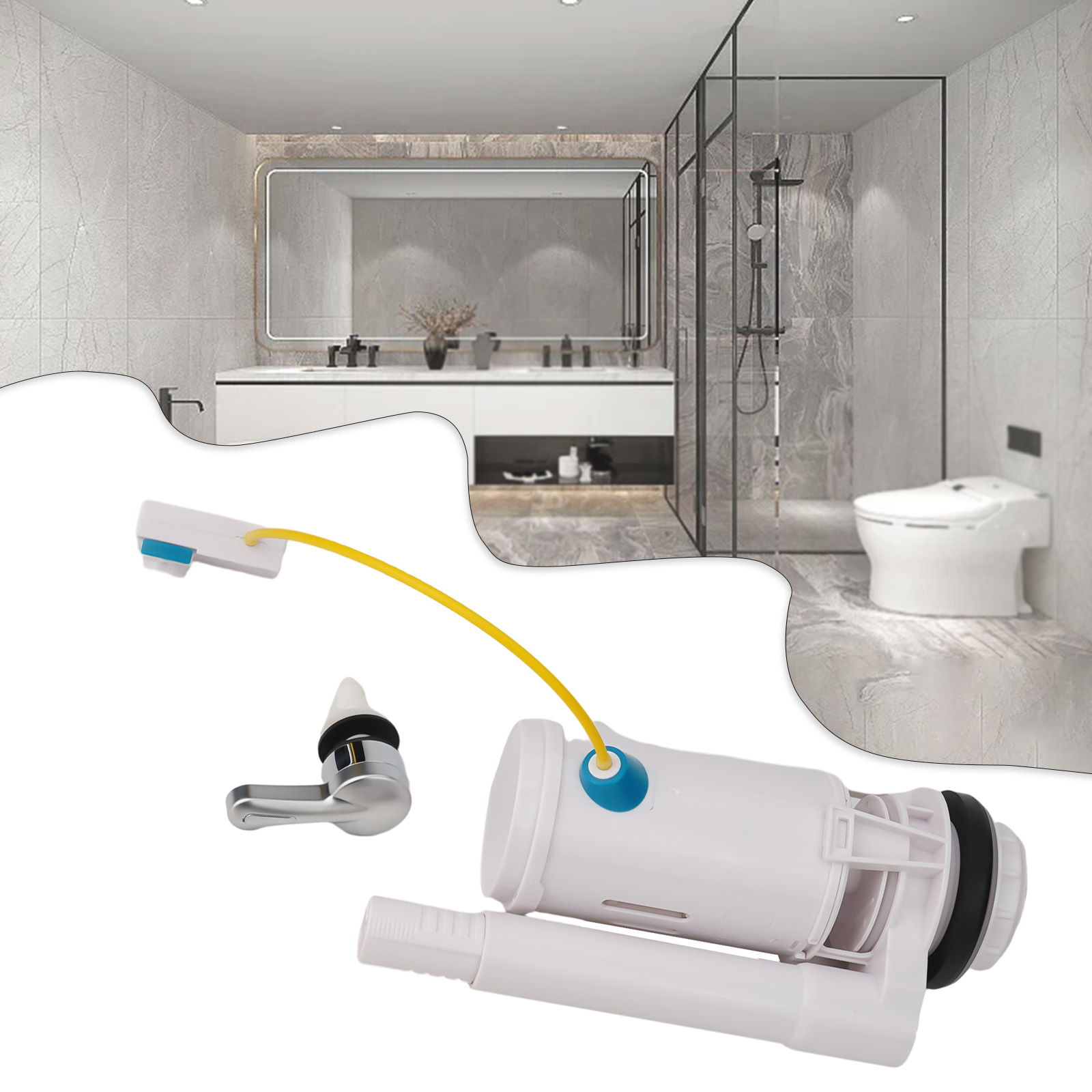 デュアルフラッシュバルブ制御装置 プラスチック製浴室アクセサ - Toilet Flush Valve のレビューと価格