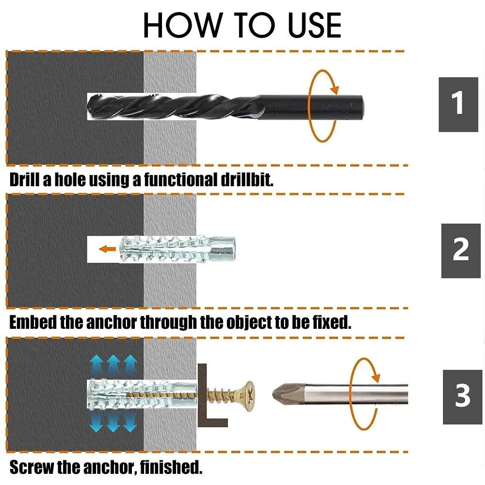 10-100セット金属製拡張プラグ、セルフタッピングネジキッ - Drywall Anchor Screw のレビューと価格